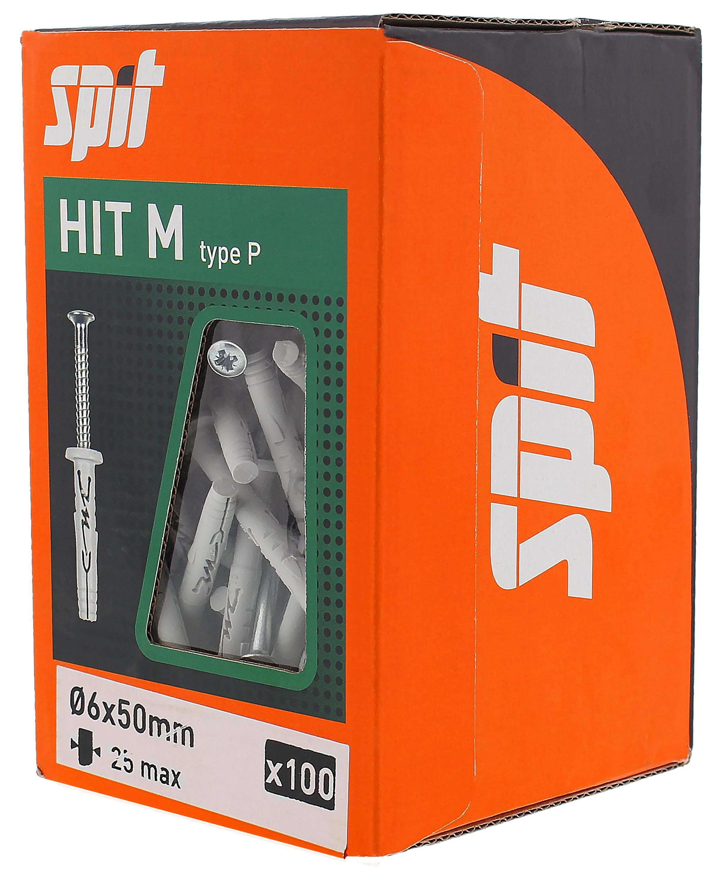 Spit Hit m Slagplug 6x50/25 met kraag - 050121
