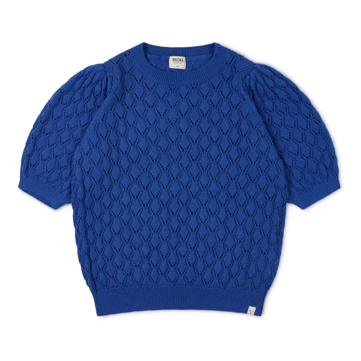 Matona Pull Ajouré Coton Bio | Bleu roi