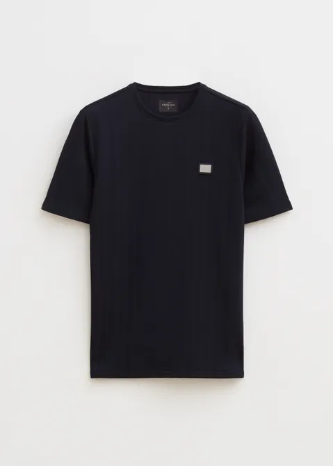 T-shirt met box logo blauw (BLW.D)