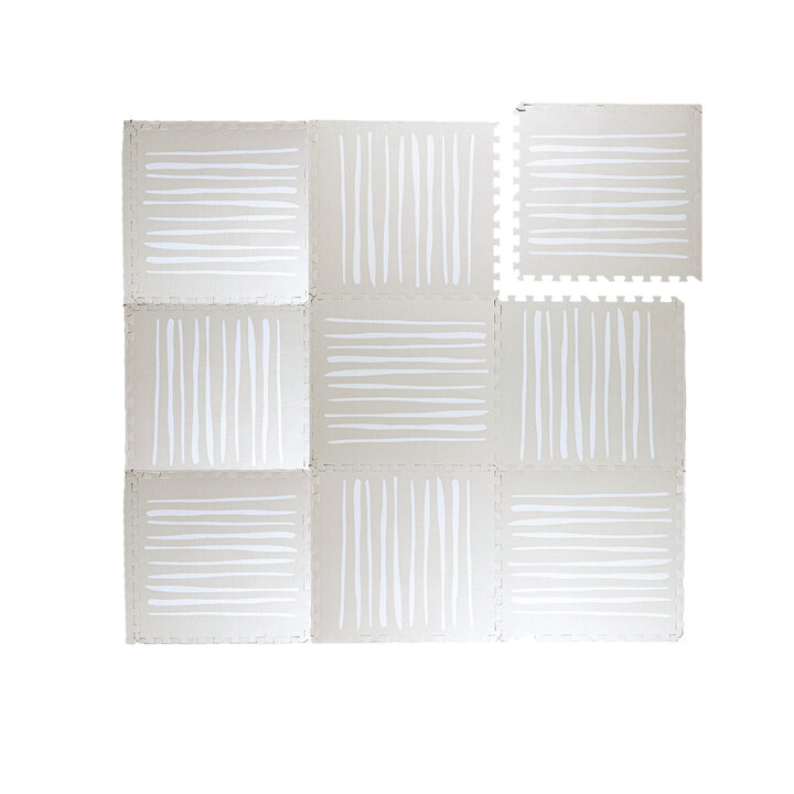 Foam puzzelmat - Alfie XL Stripes Grijs/Beige