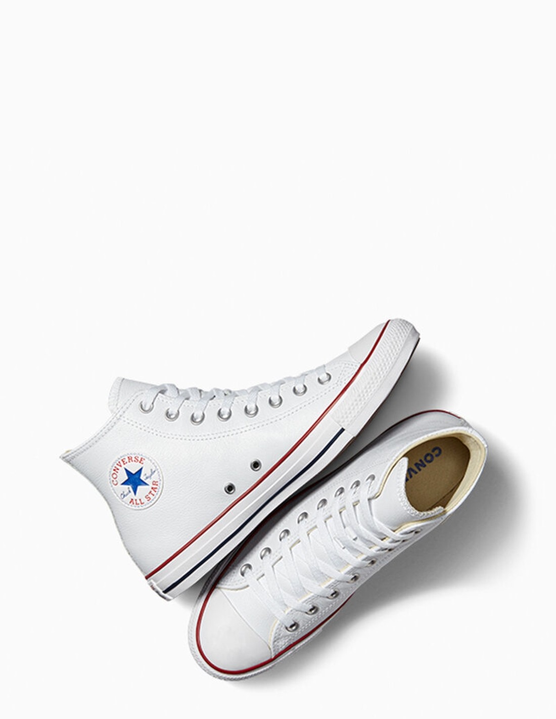 converse Sneakers Femme Chuck Taylor Hi White Cuir
