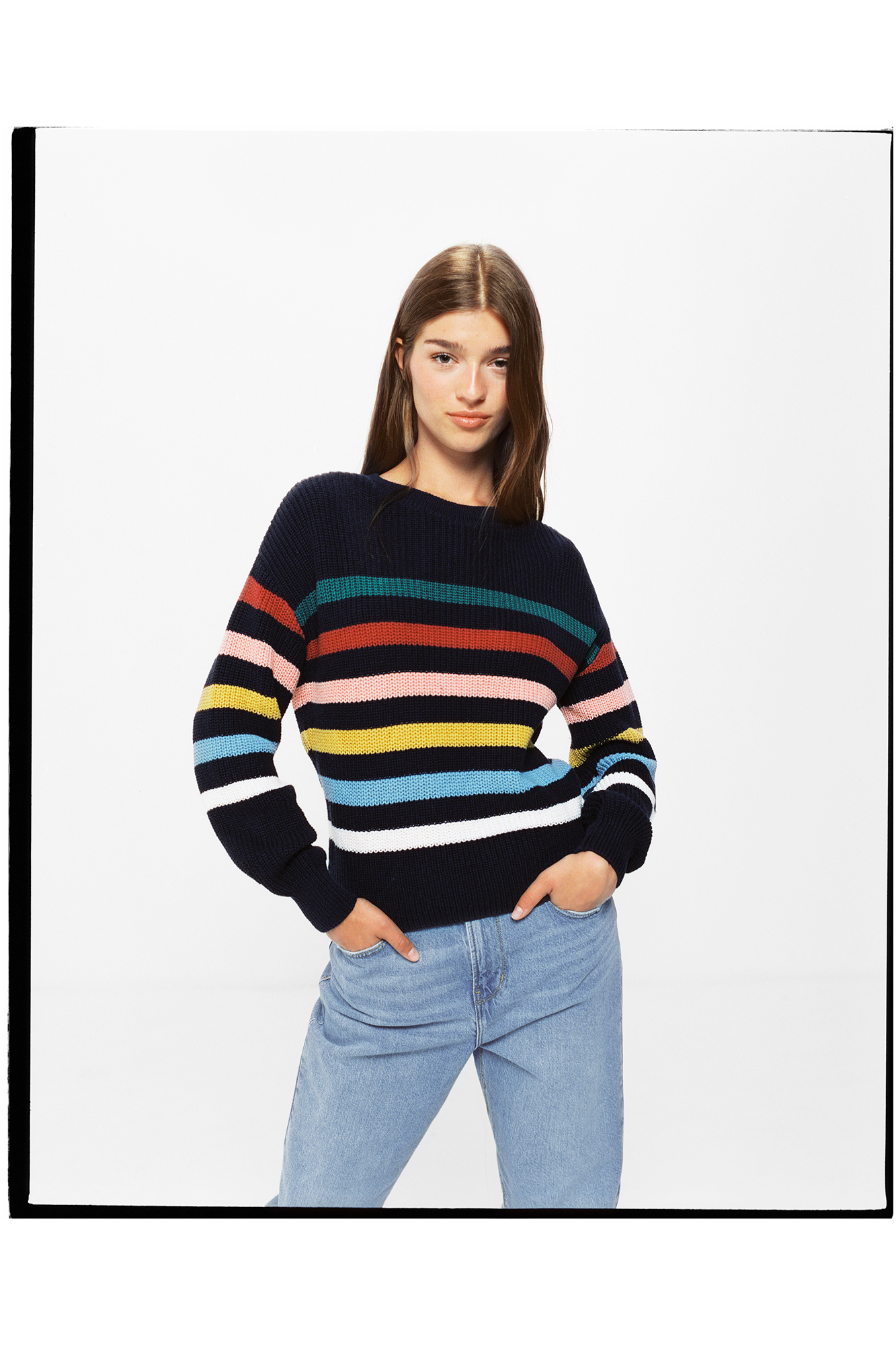 Camisa listrada multicolorida