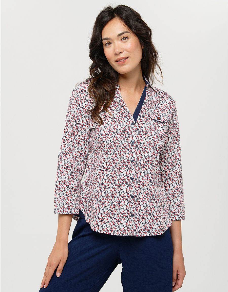 Chemisier coton fleuri