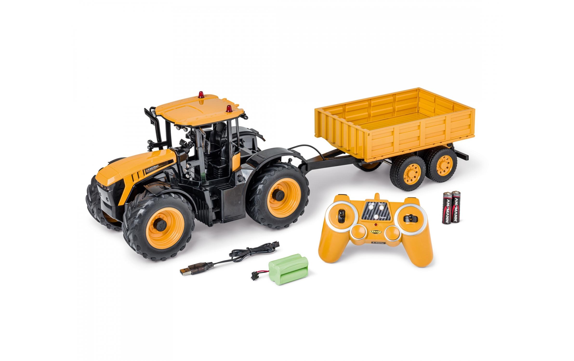 Traktor JCB Fastrac mit Anhänger RTR, 1:16Ferngesteuerter Traktor mit Licht und Sound
