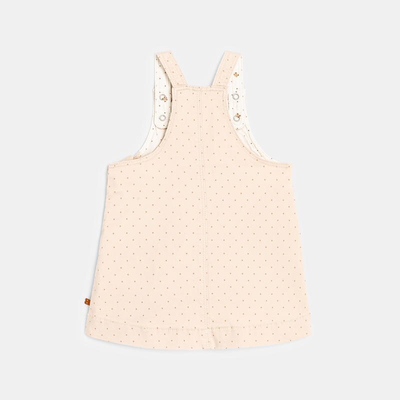 Robe salopette denim à pois blanche bébé fille Blanc