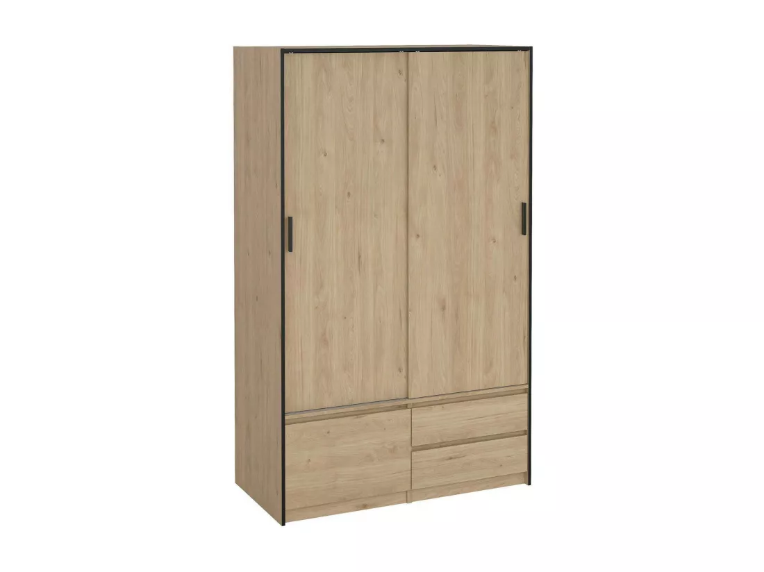 Grande armoire polyvalente Drastell, Meubles multifonctionnels, Casier à chaussures, Support à chaussures pour armoire, 121x60 h200 cm, Chêne clair
