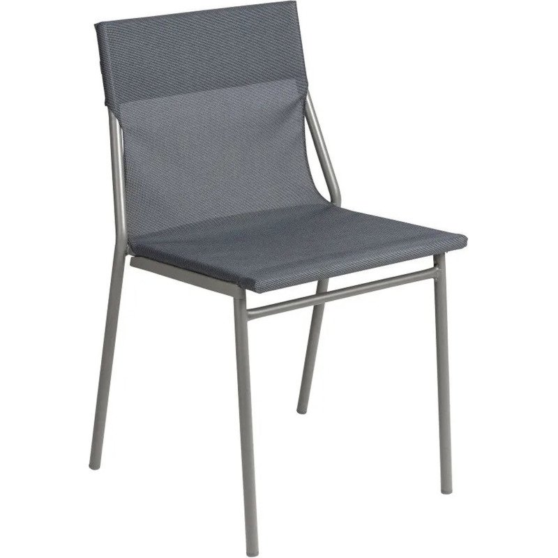 Chaise assise grand-confort HORIZON - Toile Batyline - Pied acier gris
