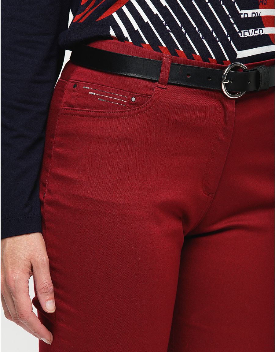 Pantalon slim rouge