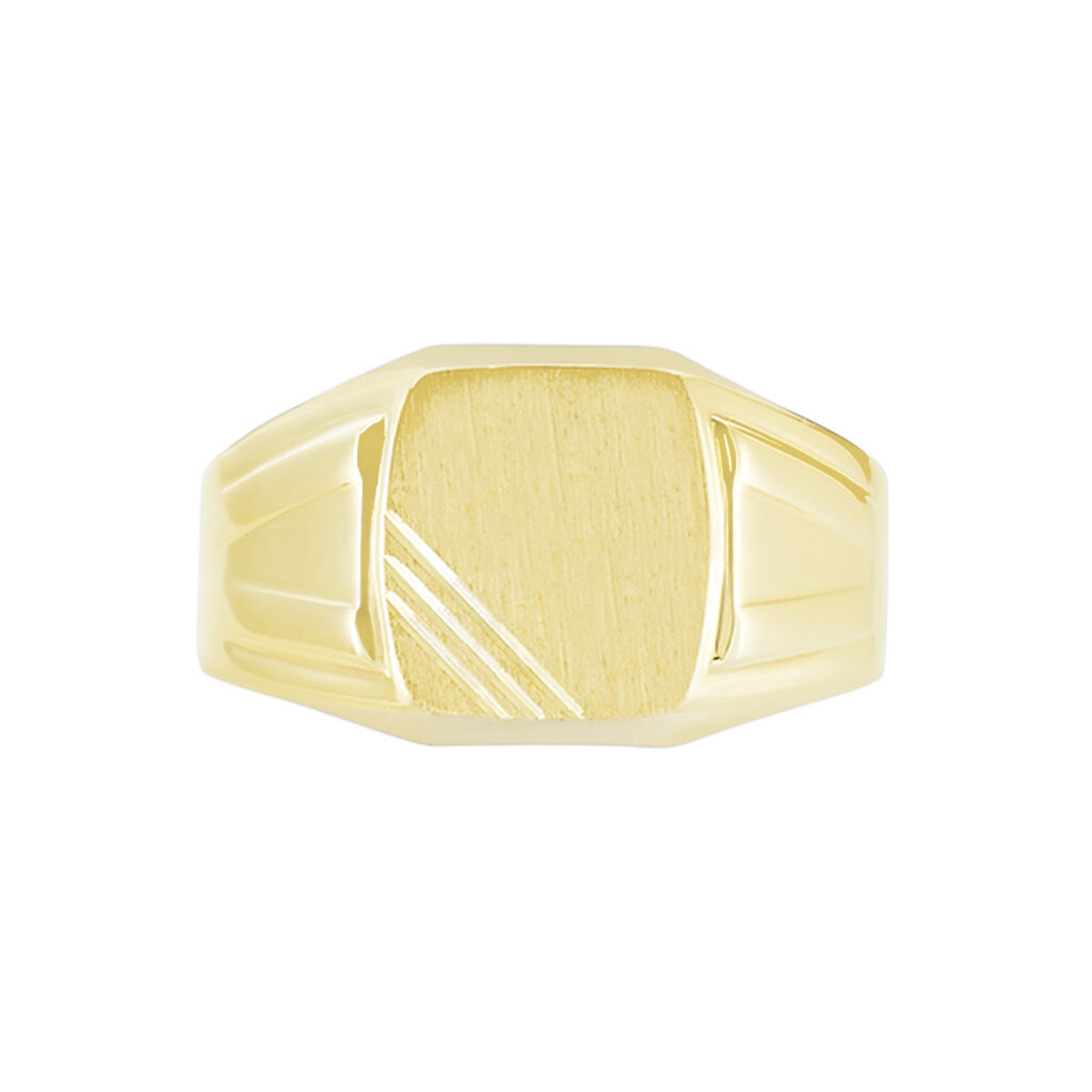 Chevalière Carree Diamantee Or Jaune