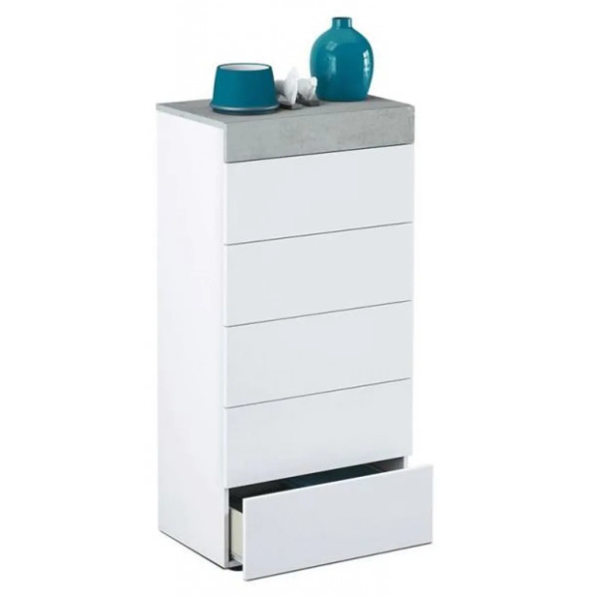 Dansmamaison Chiffonnier SPARTAN - Blanc / Béton