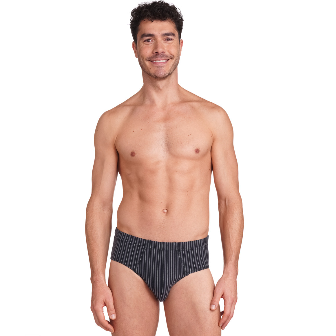VanVaan Herren Slip mit Streifen grau