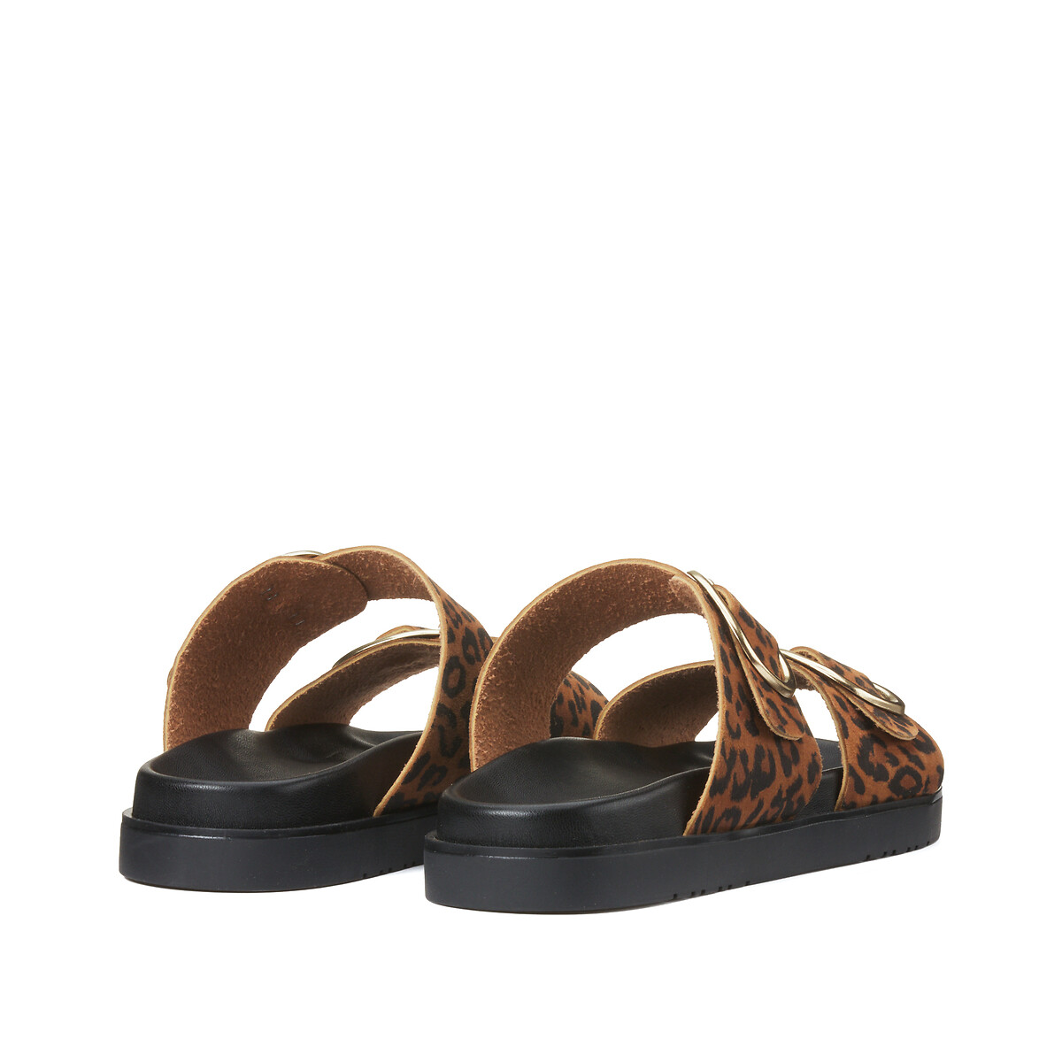 COLEÇÕES LA REDOUTE<br>Mules de couro com estampa de leopardo, modelo Signature SALOME