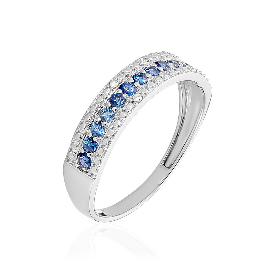 Bague Amias Or Blanc Saphir Diamant