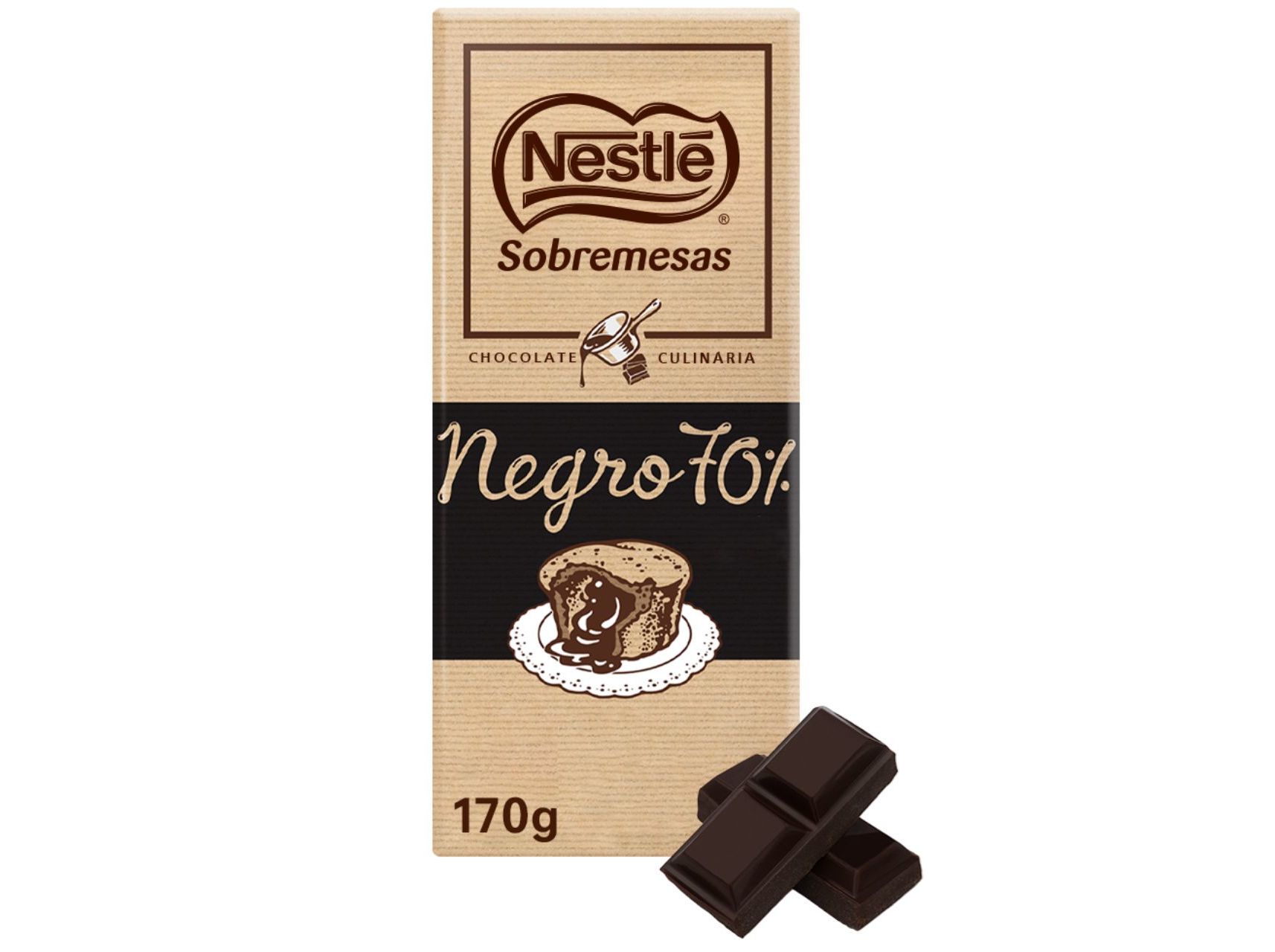TABLETE NESTLÉ SOBREMESAS CULINÁRIA 70% CACAU 170G
