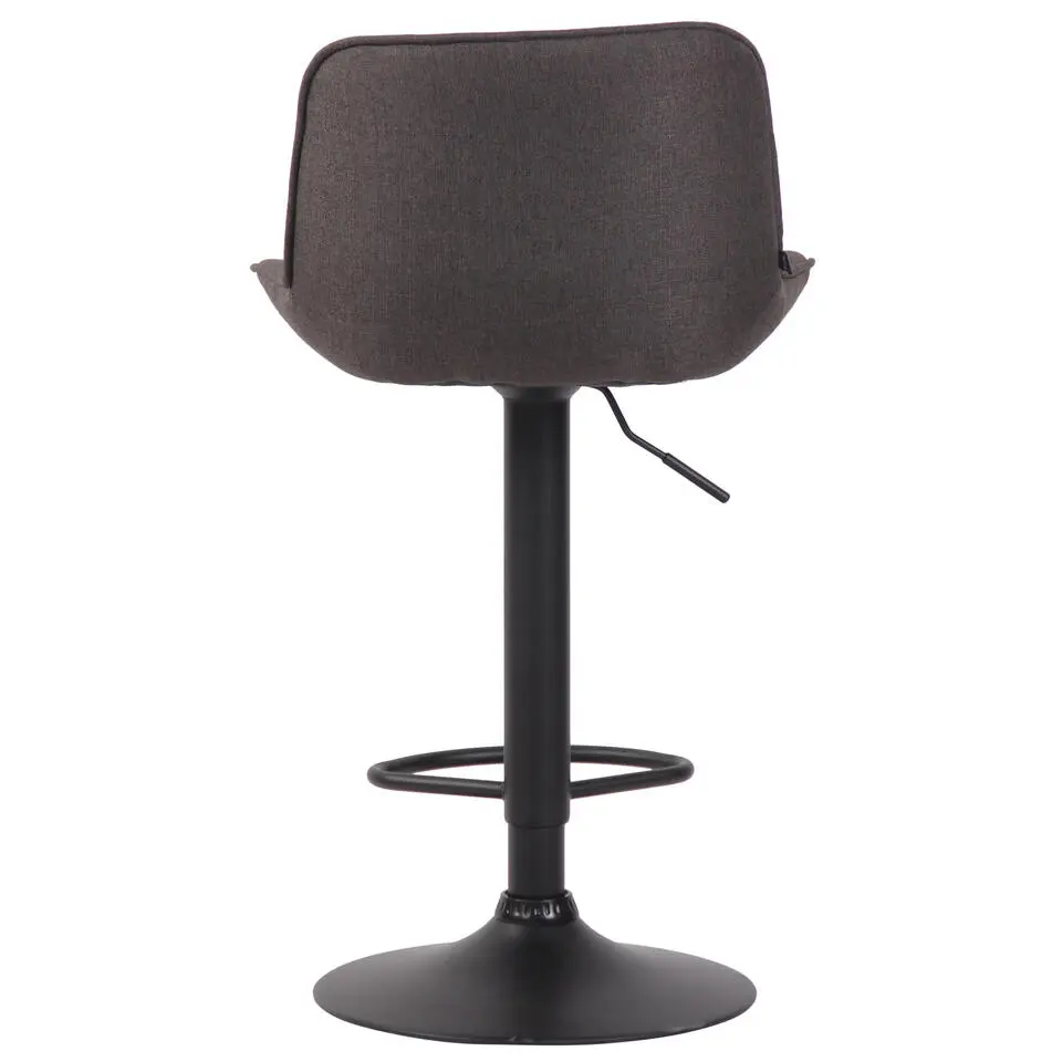 CLP Barkruk Lentini zwart Frame - Stof - donkergrijs