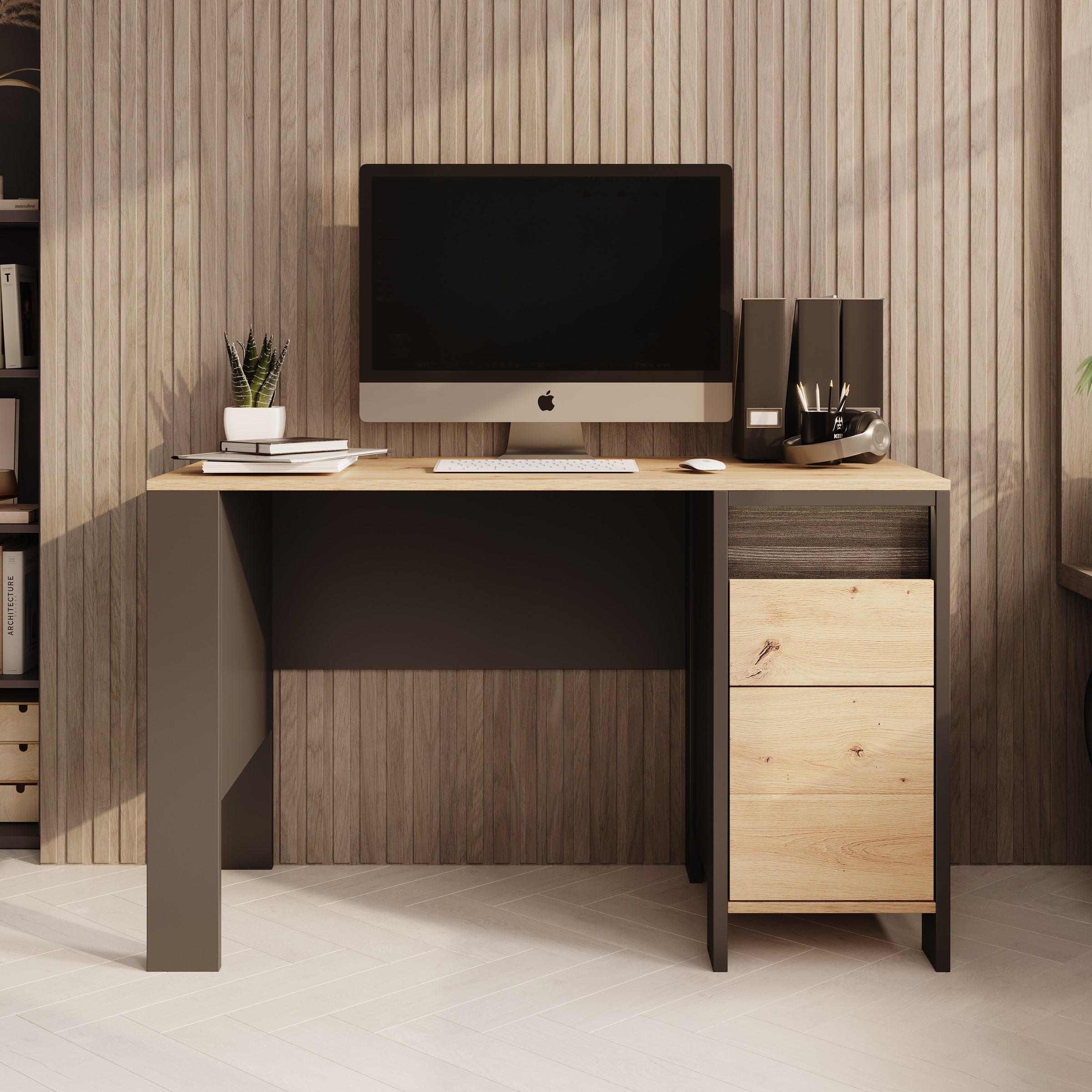 Meubella - Bureau Stratosphere - Eiken - 122 cm