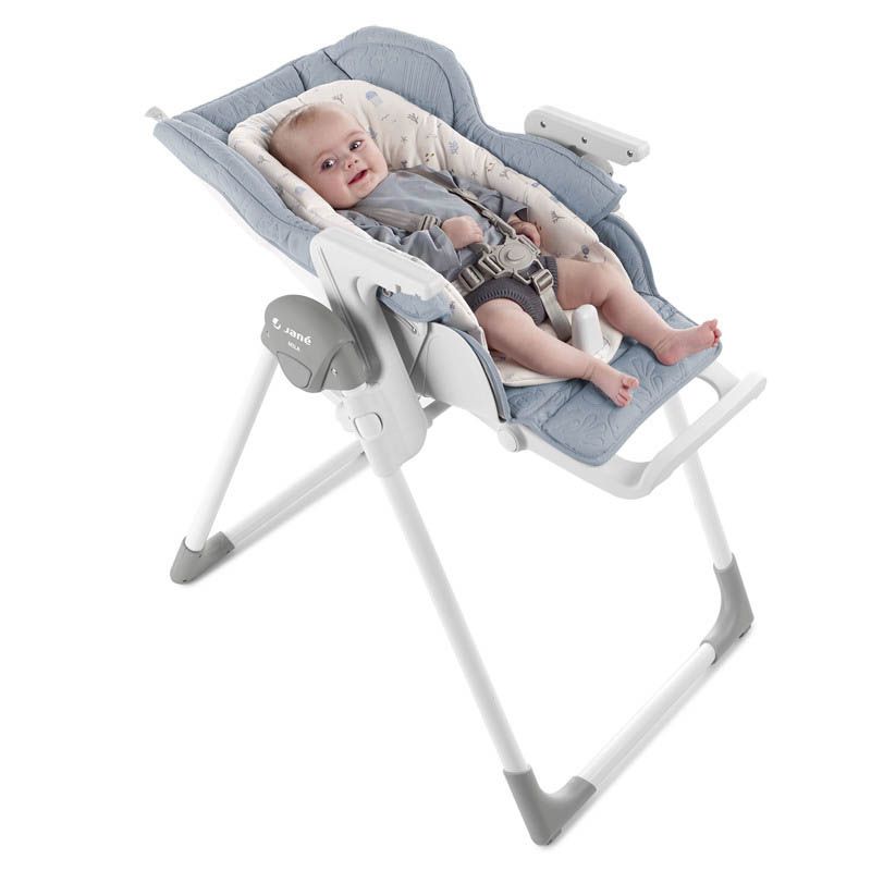 Chaise haute réglable MILA LAZULI BLUE - Ecru
