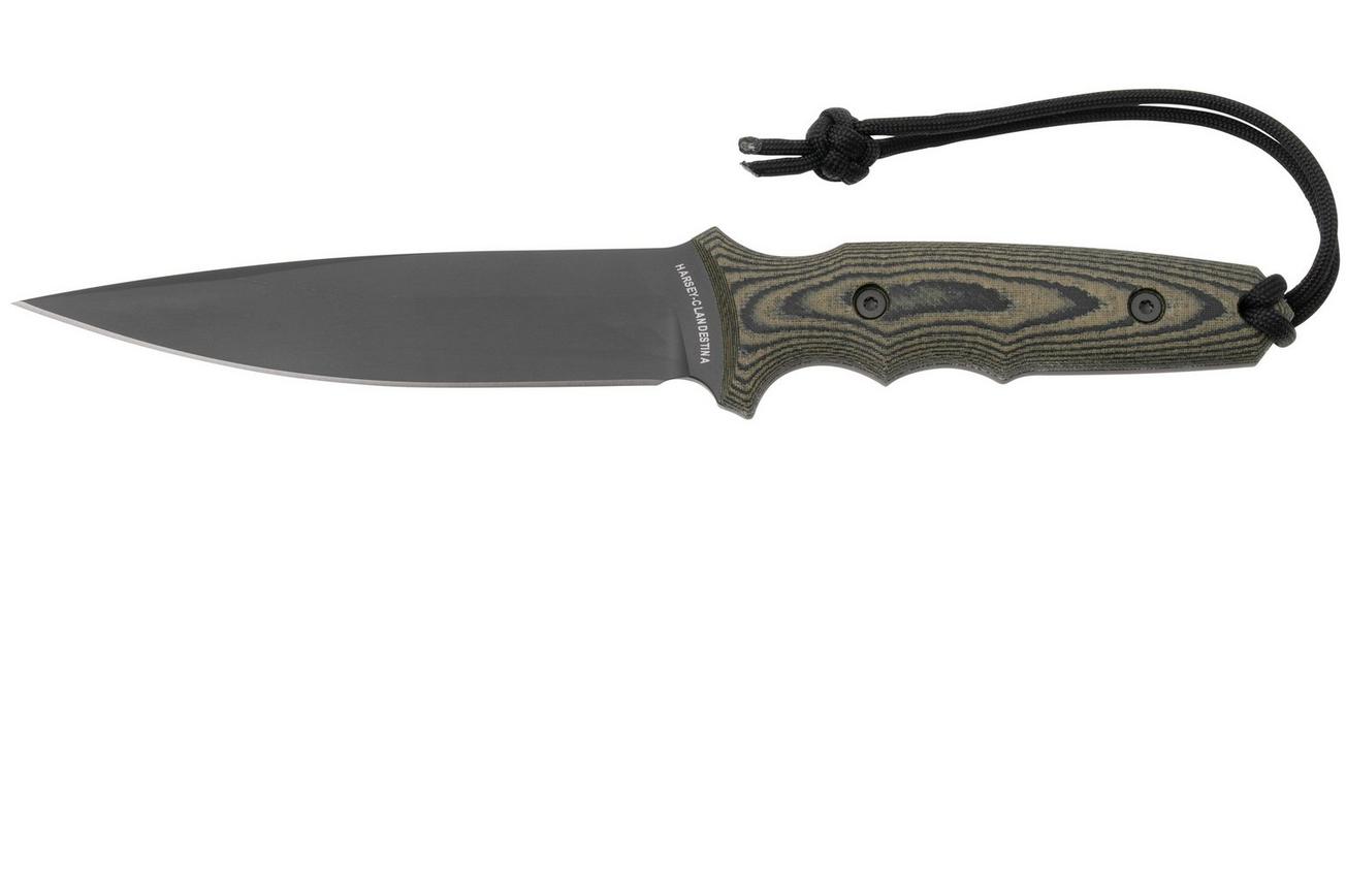 Spartan Blades Harsey Clandestina SB57BKCMKYBK Black, Camo Micarta, survivalmes, kydex schede