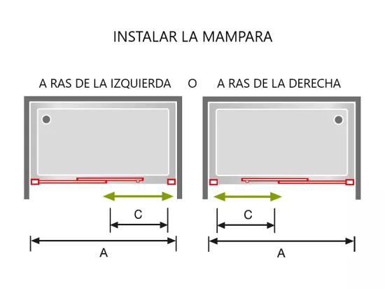 Paroi de douche fixe + porte coulissante DELTA noir mat 138-140.6 cm