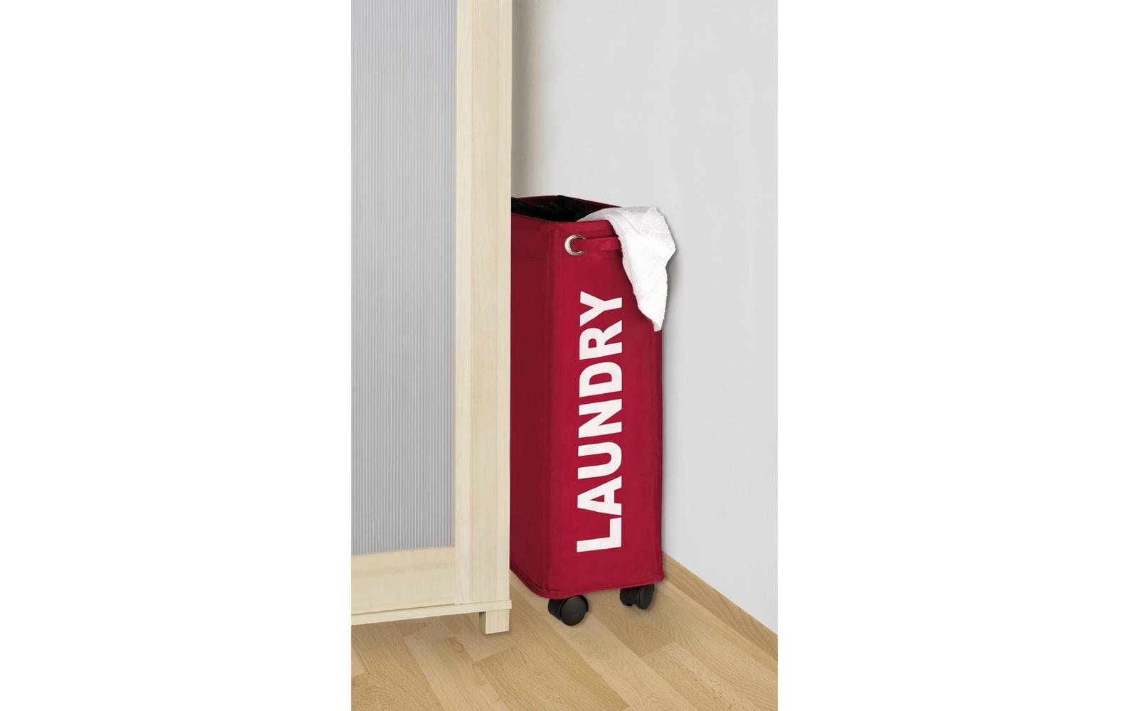 Wäschesammler Corno 43 l, RotWäschekorb mit Rollen