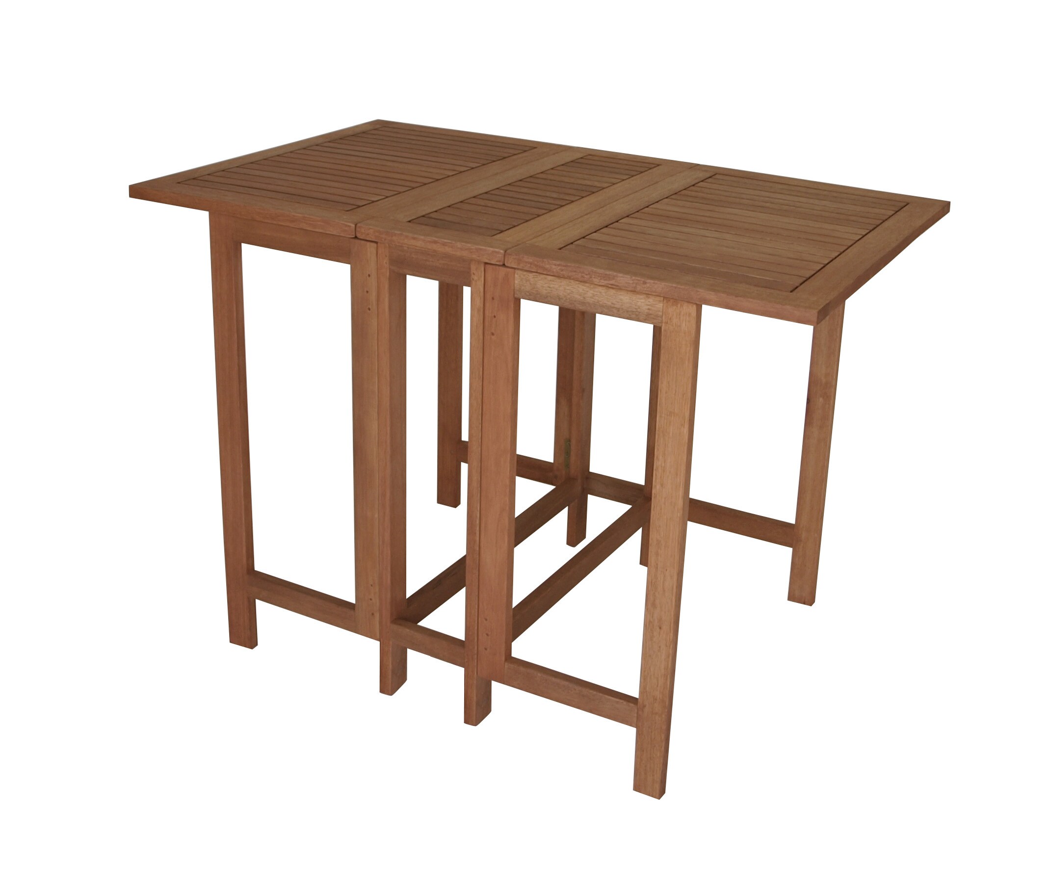 DEGAMO Doppel Klappentisch 107x65x74cm rechteckig, Eukalyptus geölt