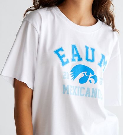 Grønt T-shirt - Pliketon - Hvid m. Blå Print