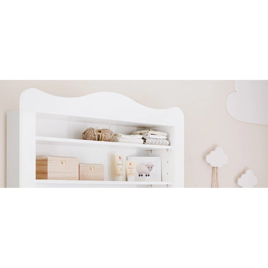 Pinolino Kinderzimmer Florentina 3 türig,breite Kommode, Regalaufsatz und Bett 60 x 120 cm