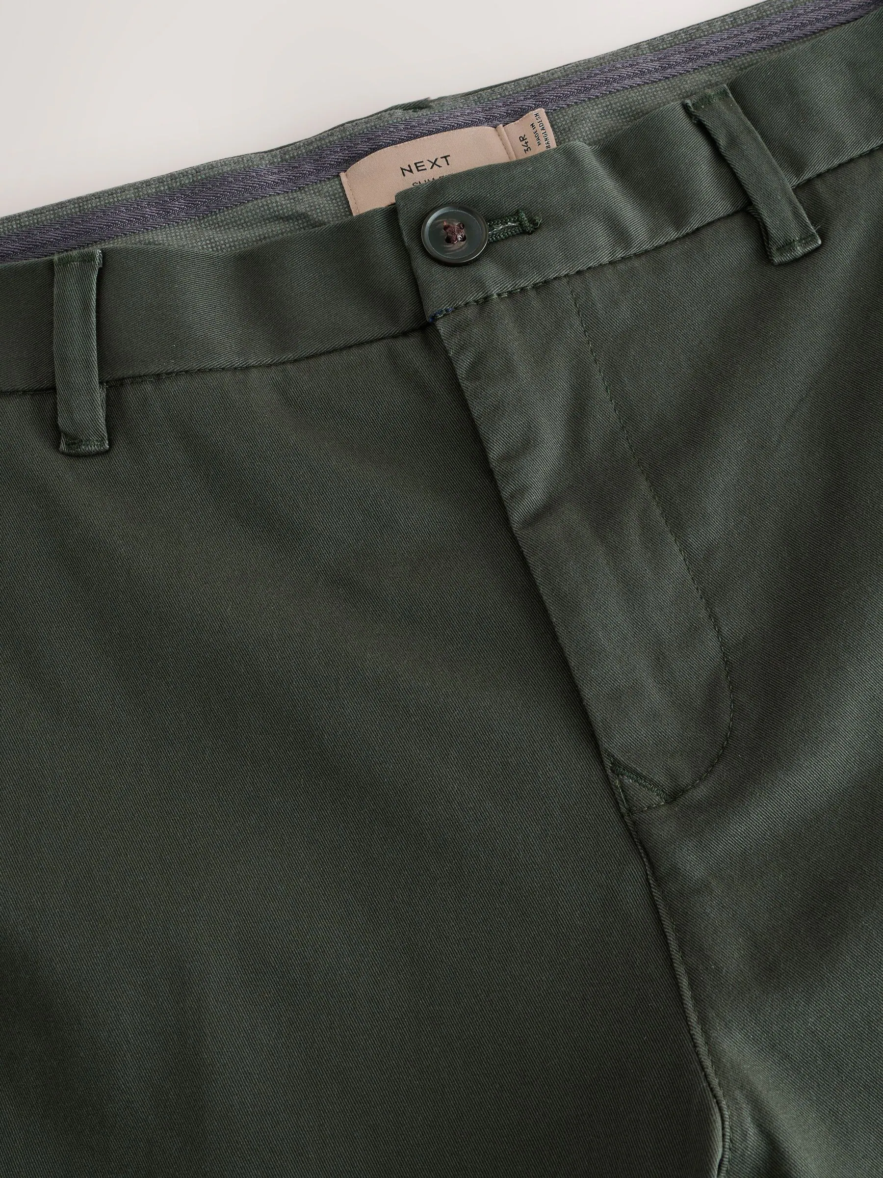 Donkergroen - Slim Fit - Stretchy chino