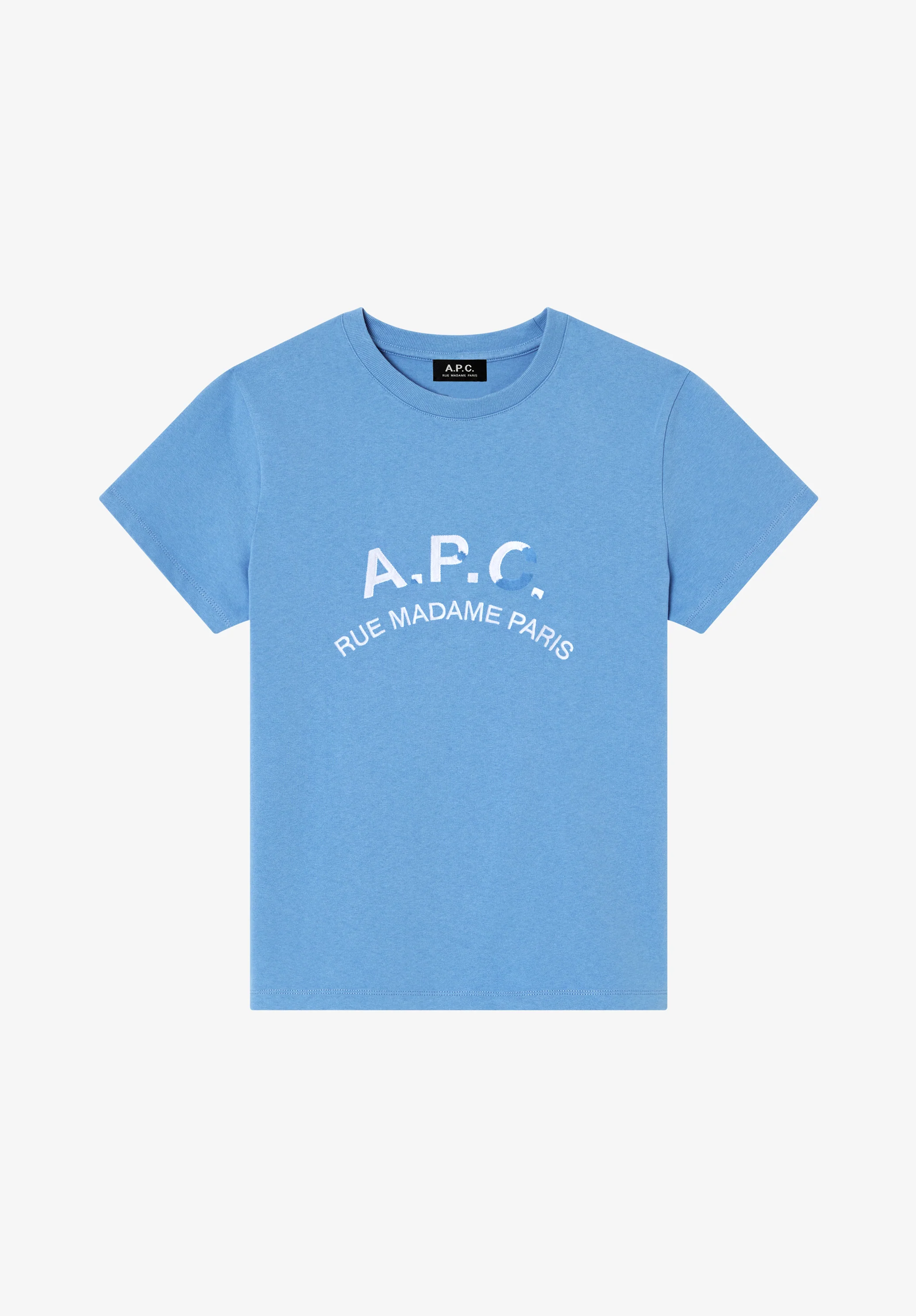 T-shirt bleu clair à logo A.P.C. effet vintage - Bleu clair