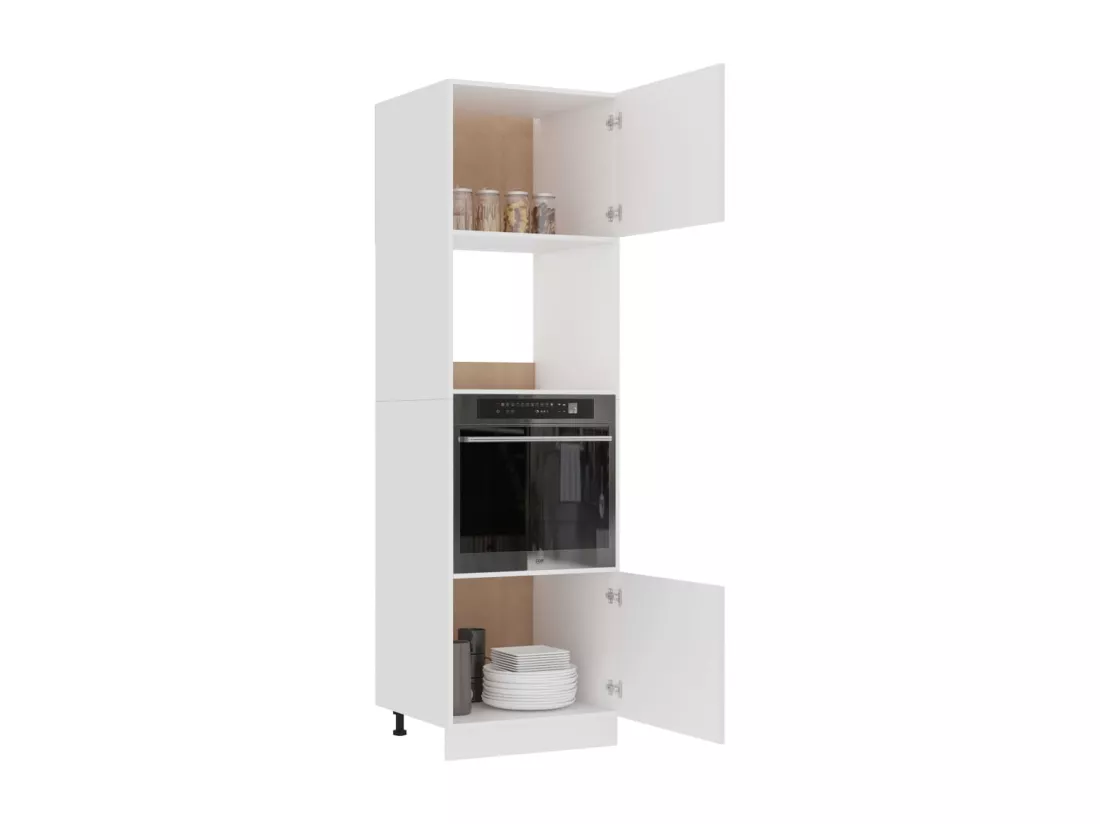 Armoire à micro-ondes Blanc 60x57x207 cm Bois d’ingénierie