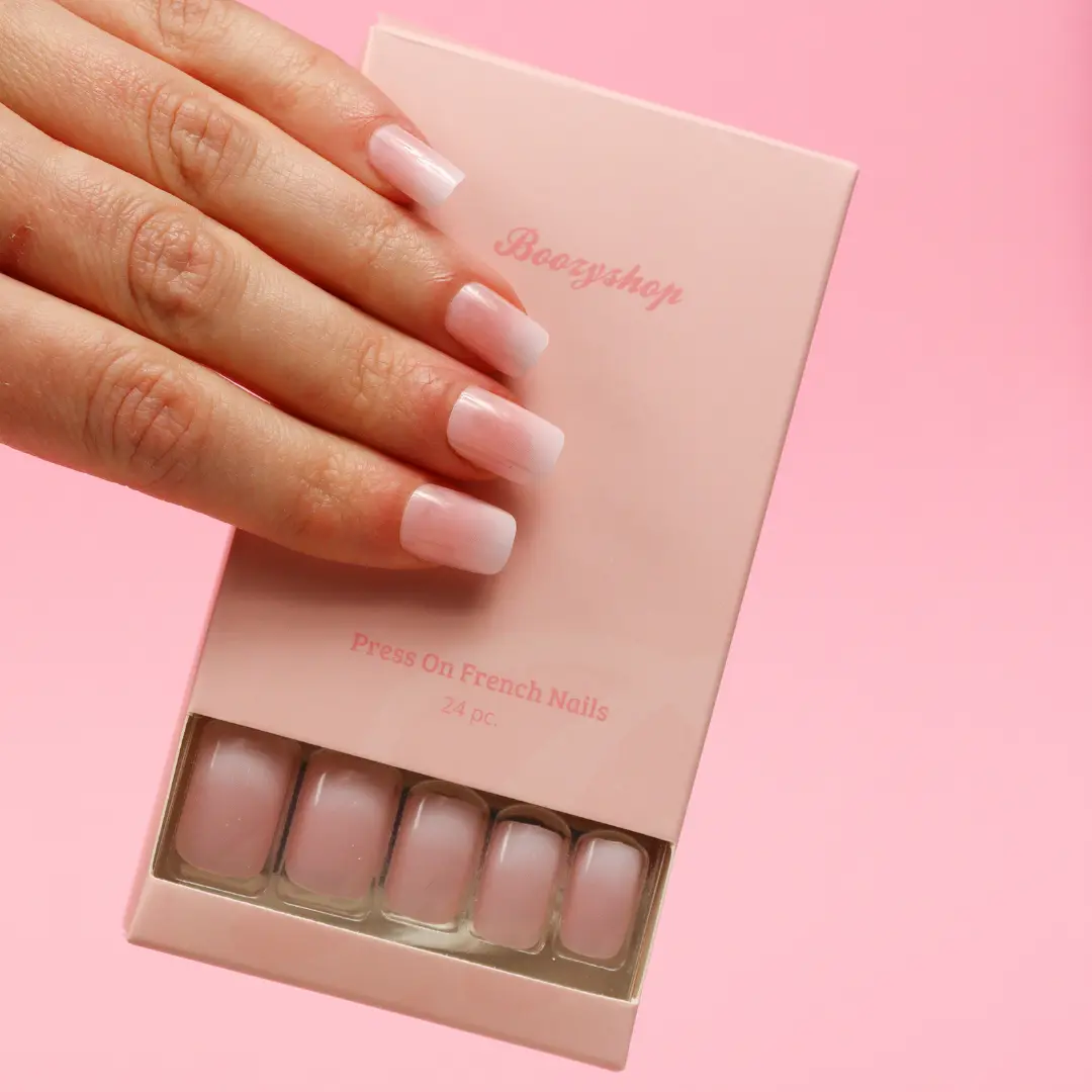Press On French Nails Ombre Soft Pink