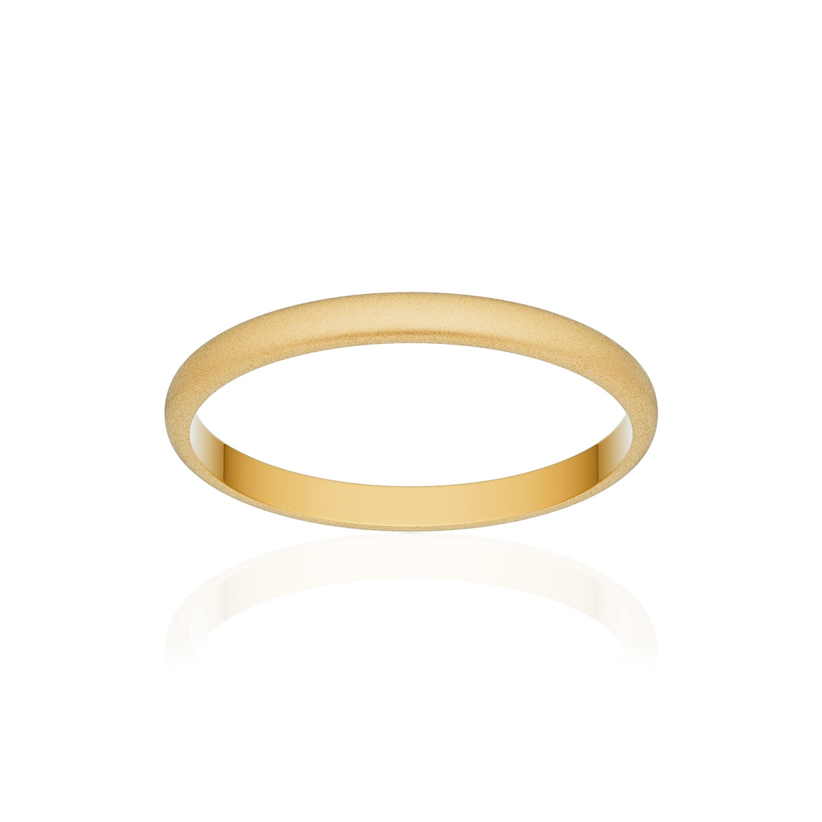 Alliance or 375 jaune sablé demi-jonc 2mm