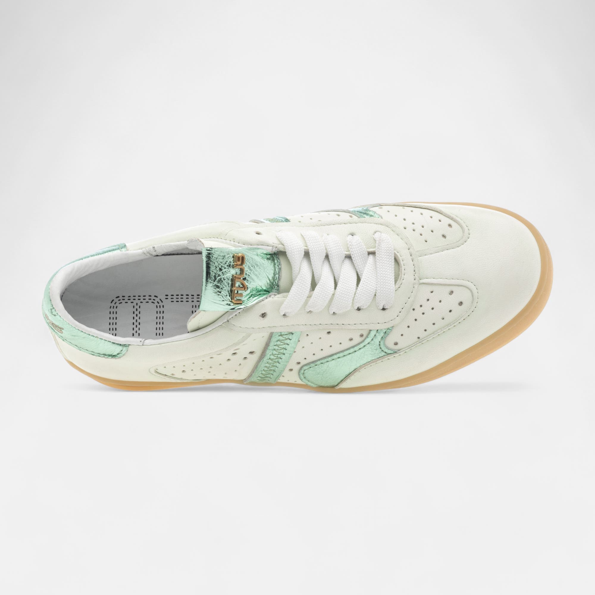 Baskets basses Femme en cuir vert clair