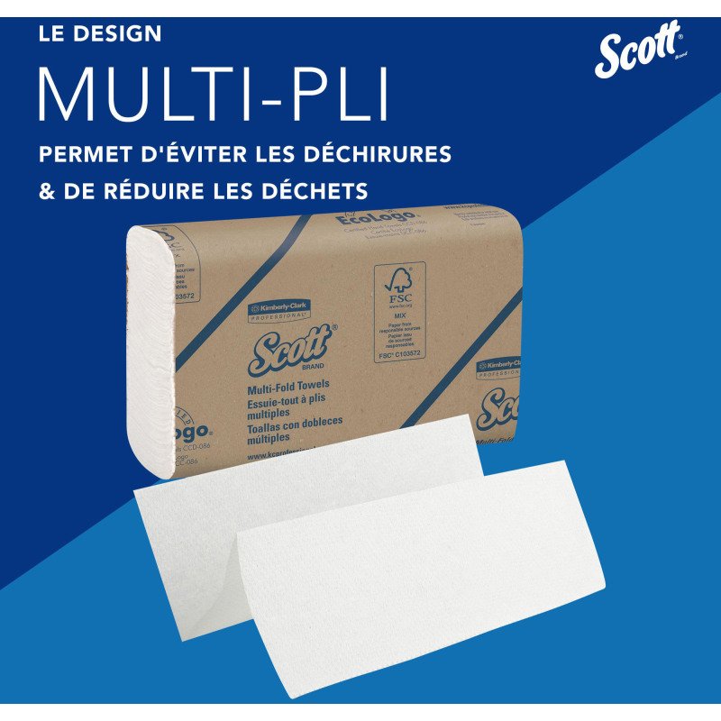 Papier essuie-mains pliage enchevêtré Scott Professional 1804 – Carton de 4000