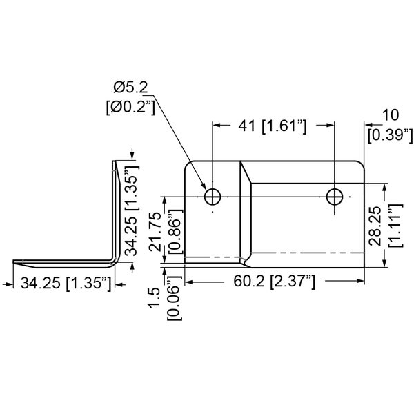 Penn Elcom B1134z overzethoek, 35x60mm, tbv EG-0112