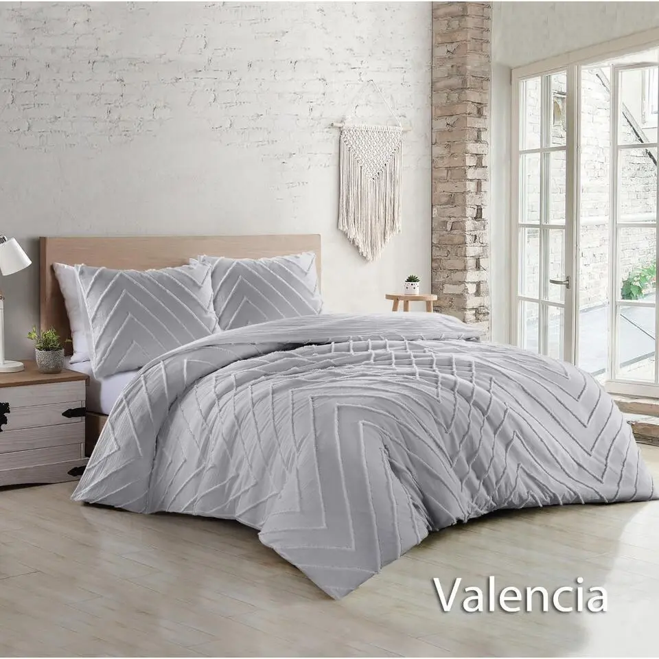 Papillon Valencia Dekbedovertrek - Eenpersoons - 140x200/220 cm - Grijs