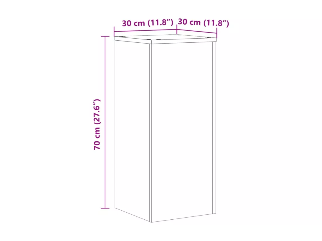 Supports pour plantes 2 pcs chêne marron bois d'ingénierie