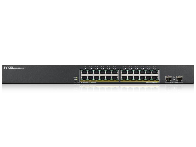 Zyxel PoE  Switch GS1900-24HP V2 26 Port Web-managed Switch mit 24 PoE-fähigen Gigabit-Ports