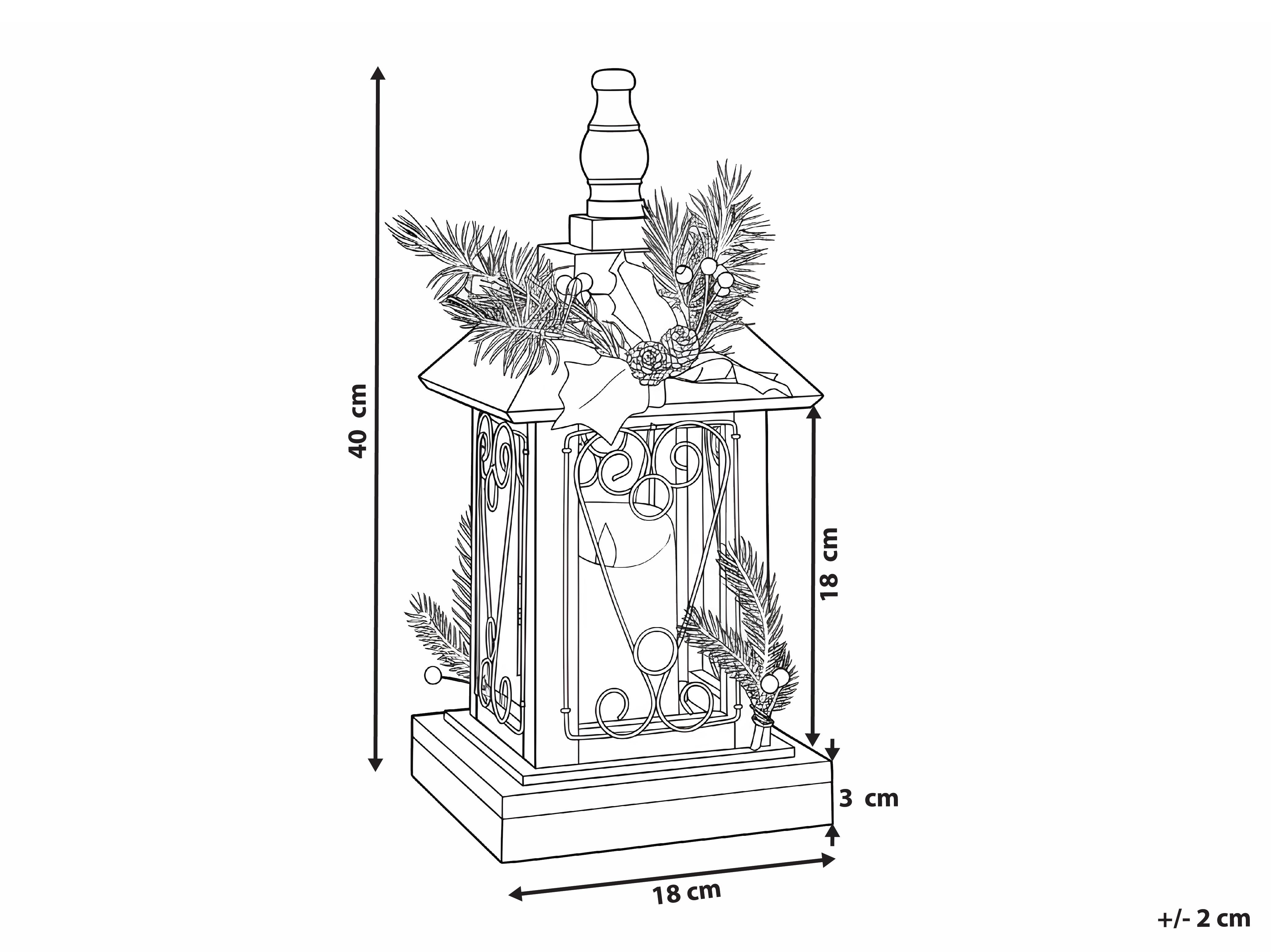 LED lantaarn SAIMA Kerstpatroon 40 cm Donkerbruin