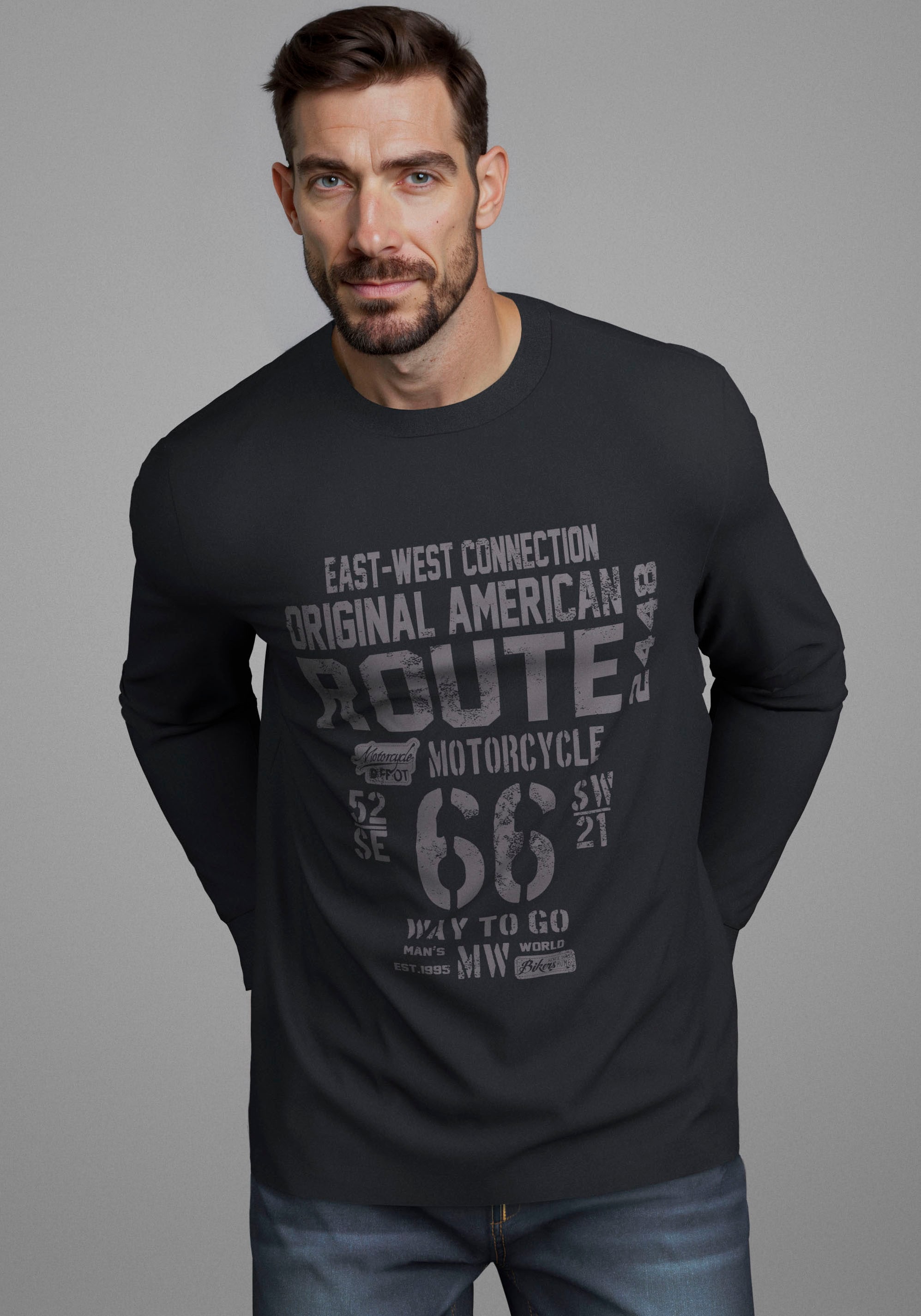 Man's World Rundhalsshirt »Neue Kollektion!«, mit Bündchen