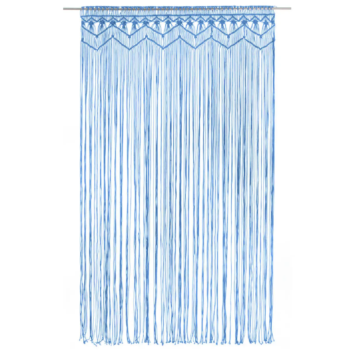 vidaXL Rideau macramé bleu 140x240cm coton