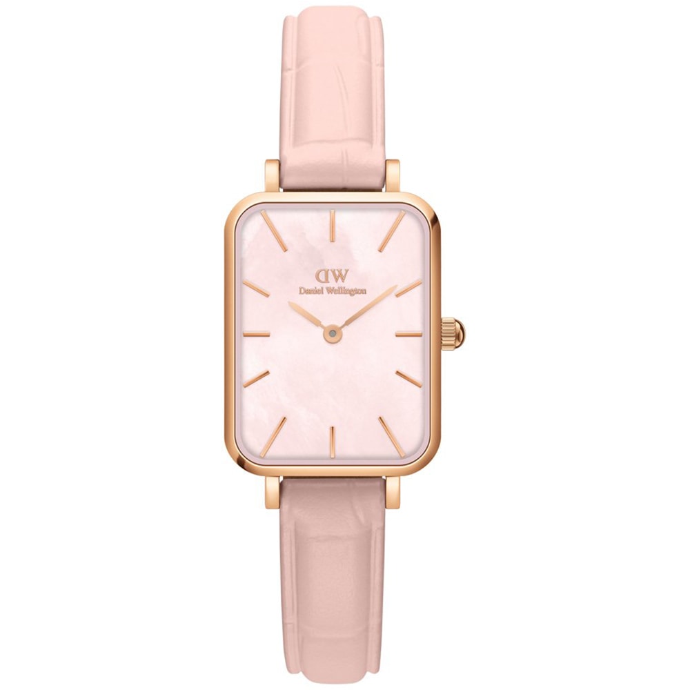 Montre à quartz - Plaqué or rose, nacre & cuir - Femme