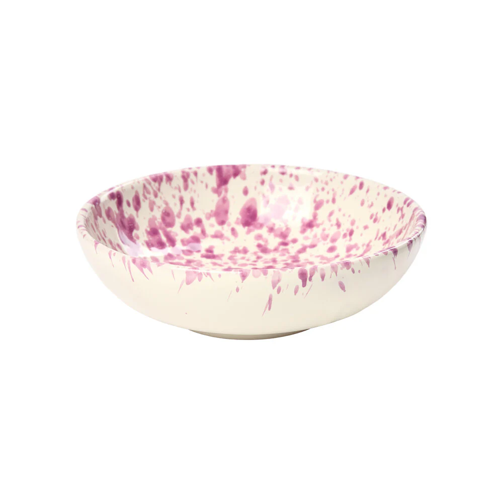 Nørr & Leo  Splatter Low Small skål , Cream w. Purple - Ø16 cm.