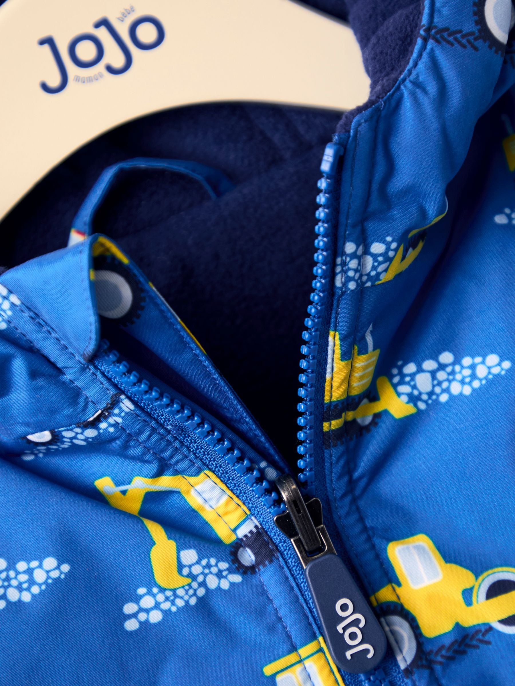 Blauw vervoersmiddel - JoJo Maman Bébé omkeerbaar jack met fleece voering
