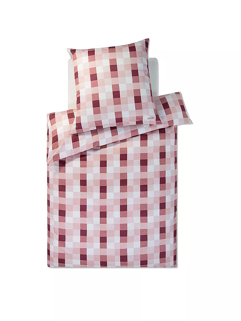 JOOP Satin Bettwäsche MESH 2x 70x90cm/2000x200cm Blush koralle
