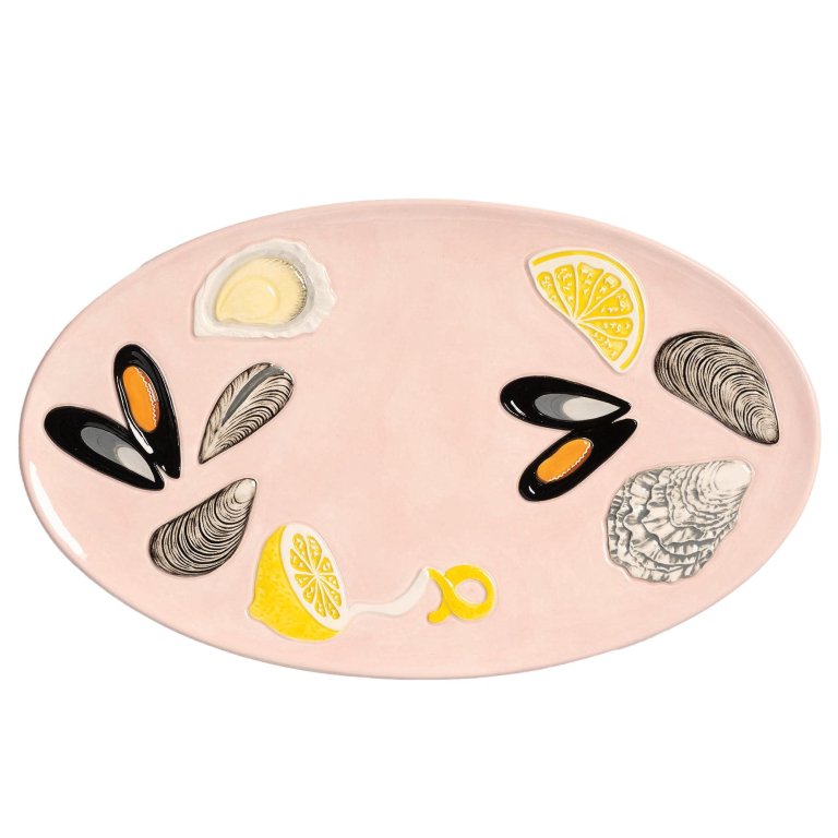 &klevering De la mer serveerschaal 33x20 oyster