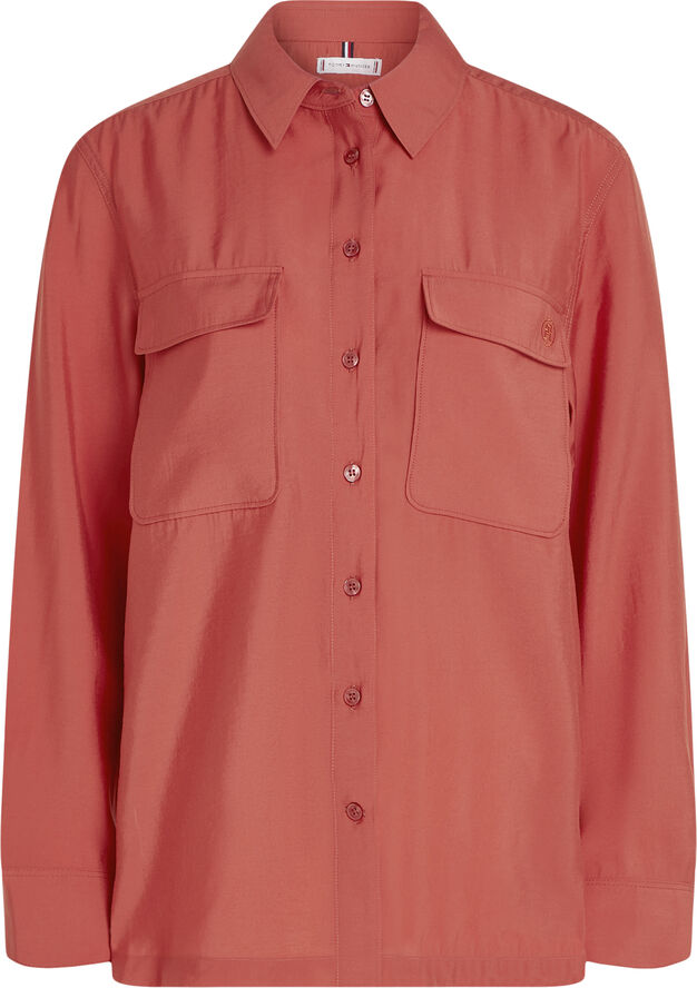 Tommy Hilfiger MODAL FLUID RELAXED SHIRT Terra red