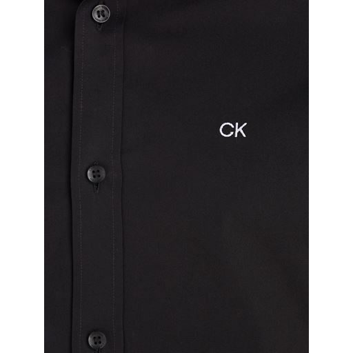 Calvin Klein Stretch Poplin Skjorte, Sort, L