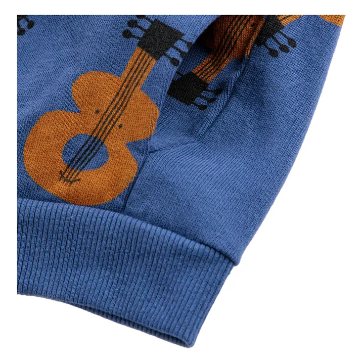 Bobo Choses Sweat Zippé Coton Bio Guitares | Bleu