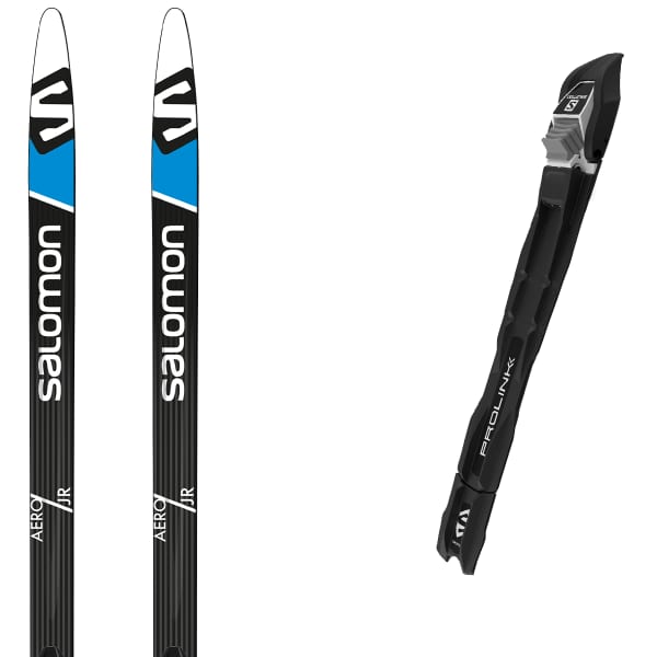 Pack ski de fond SALOMON AERO ESKIN JR + PROLINK ACCESS JR BLACK/BLUE/WHITE